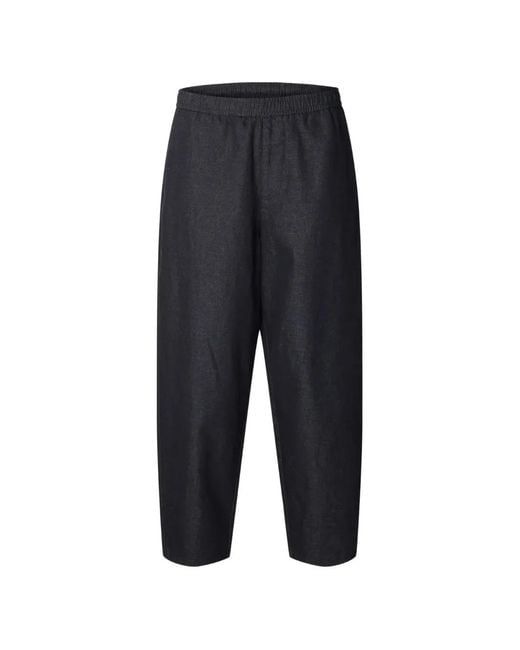 SELECTED Blue Elastic-Waistband Trousers for men