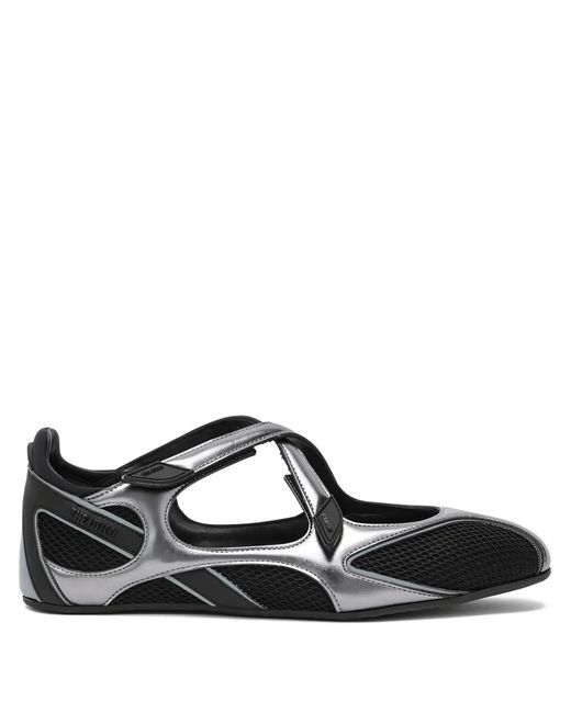 The Attico Black 'Floor 01' Flat Ballerina