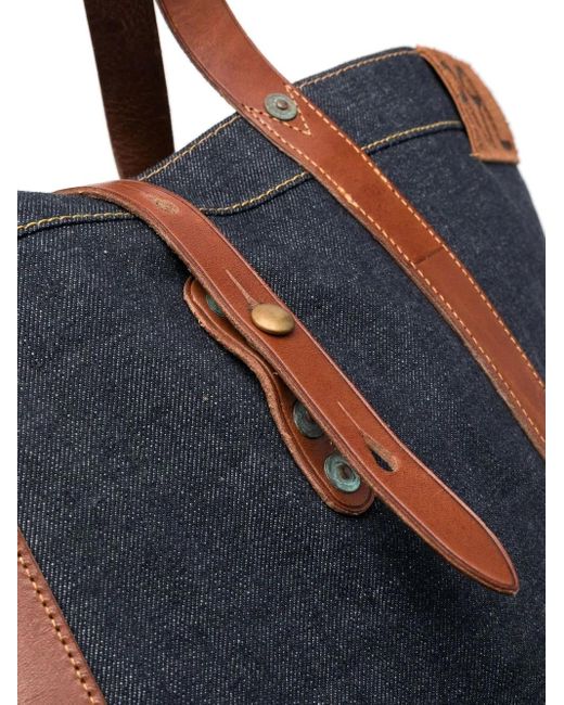 RRL Black Leather Tote Bag for men
