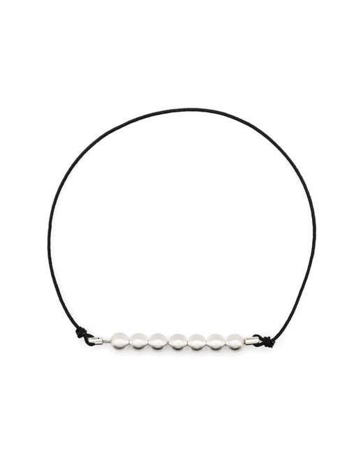 Le Gramme Metallic Beaded Cord Bracelet