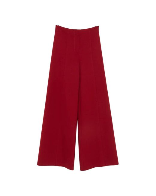 Liviana Conti Red Zip-Fastening Trousers