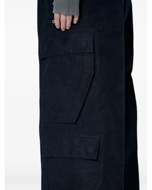 Rick Owens Blue Wide-Leg Cargo Pants