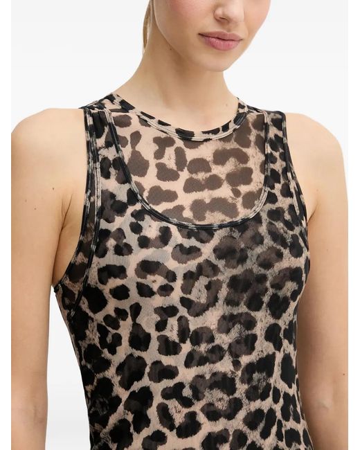 Abito Corto Smanicato Discovery Leopardato di P.E Nation in Black