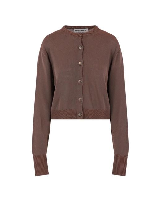Our Legacy Brown Micro Button-Up Cardigan