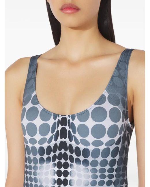 Jean Paul Gaultier Blue Printed-Dots Swimsuit