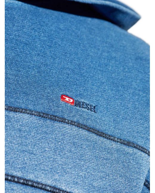 DIESEL S-Blaxt-Hood-Zip-New Sweater Met Capuchon En Rits in het Blue voor heren