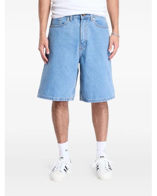 Vans Blue Check-5 Denim Shorts for men