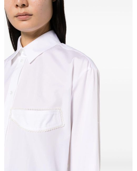 Simone Rocha White Long-sleeve Cotton Shirt