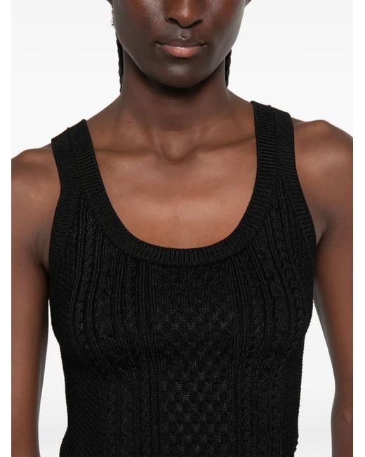 J.W. Anderson Black Cable-Knit Sleeveless Top