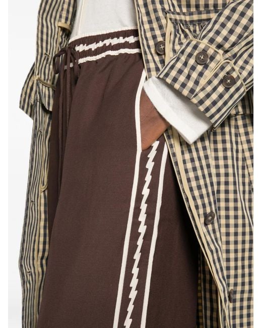 ALÉMAIS Brown Lori Side-Stripe Drawstring Palazzo Pants