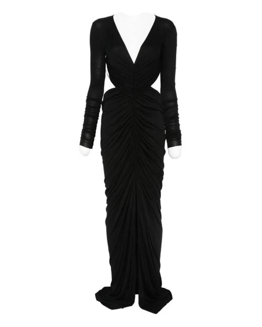 Poppy cut-out ruched gown Rick Owens de color Black