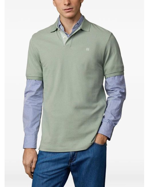 Hackett Green Heritage H Stripe-Trim Polo Shirt for men