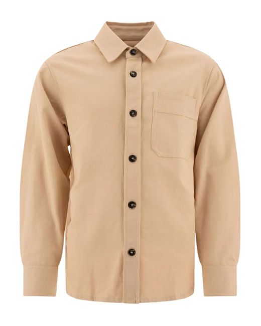 Camisa con botones y bolsillo de corazón A.P.C. de hombre de color Natural