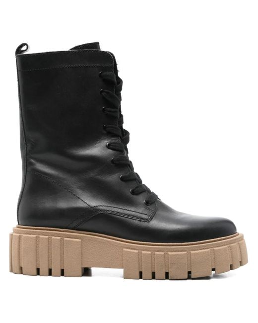 Marc O' Polo Black Lace-Up Boots