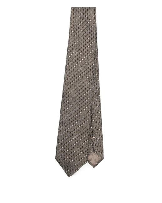 Cravate À Motif En Jacquard Emporio Armani pour homme en coloris White