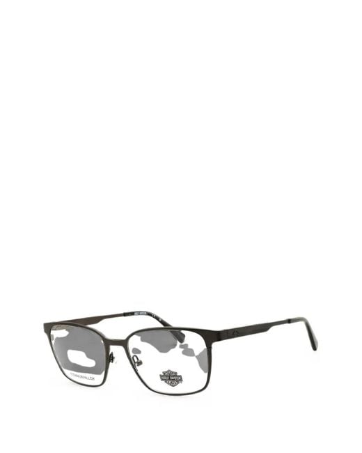 Harley Davidson Black Rectangle-Frame Titanium Glasses for men