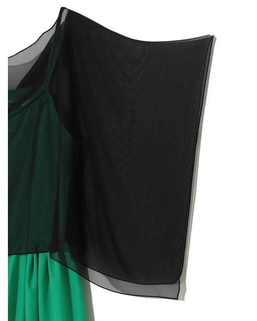 Undercover Green Sheer-Panelled Cargo Midi Dress