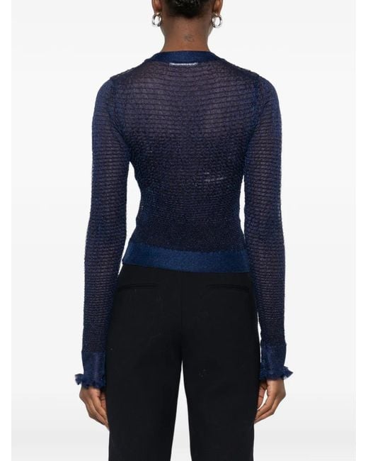 CECILIE BAHNSEN Blue Ruffled Top