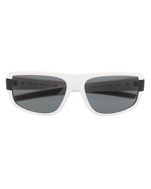 Prada Linea Rossa Linea Rossa Square-frame Sunglasses in White for Men ...