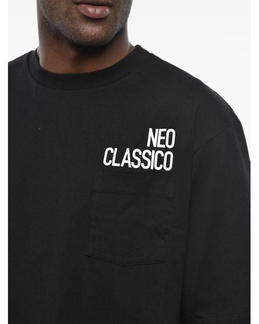 DSquared² Black Neo Classico Logo-Print T-Shirt for men