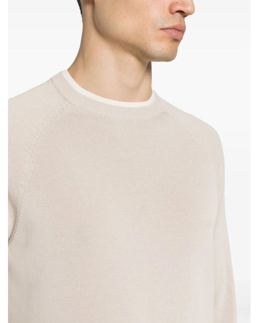 Eleventy Natural Layered Ribbed Jumper for men