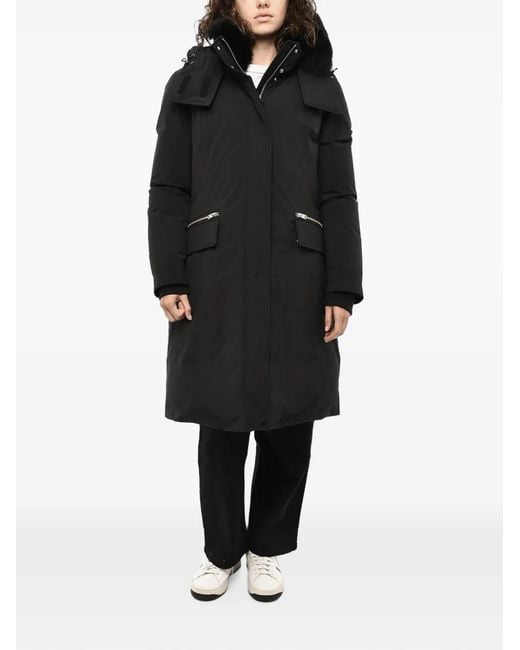 Woolrich Black Mahan Removable-Hood Puffer Coat