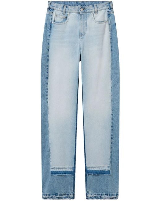 Stella McCartney Blue Two-Tone Straight Leg Jeans With Concealed Fly