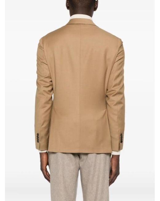 L.b.m. 1911 Natural Double-Breasted Frayed-Edge Blazer for men