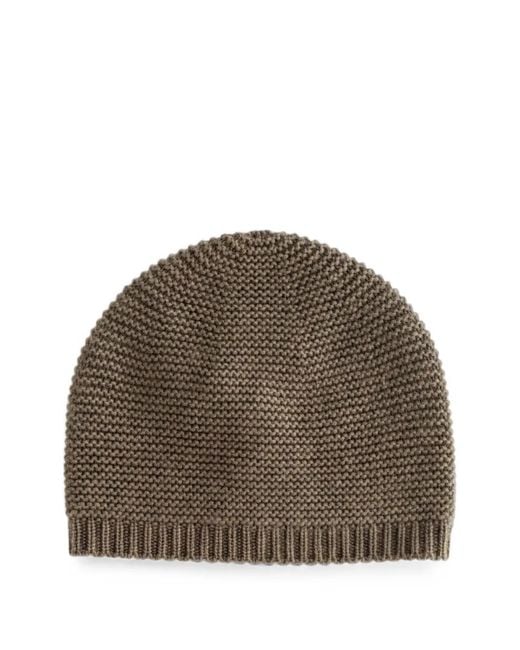 Sofie D'Hoore Brown Melley Ribbed-Edge Beanie Hat