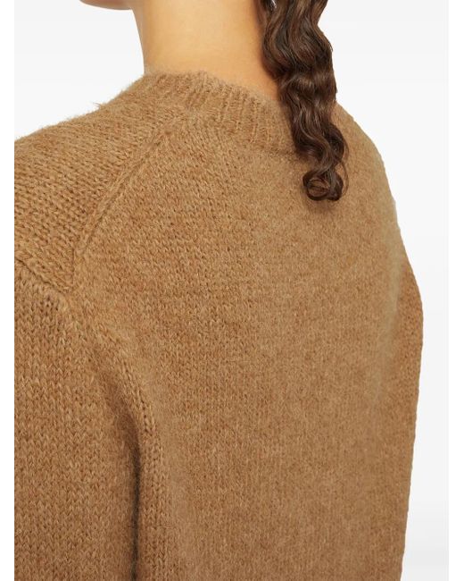 Jil Sander Brown Crew-Neck Wool Jumper
