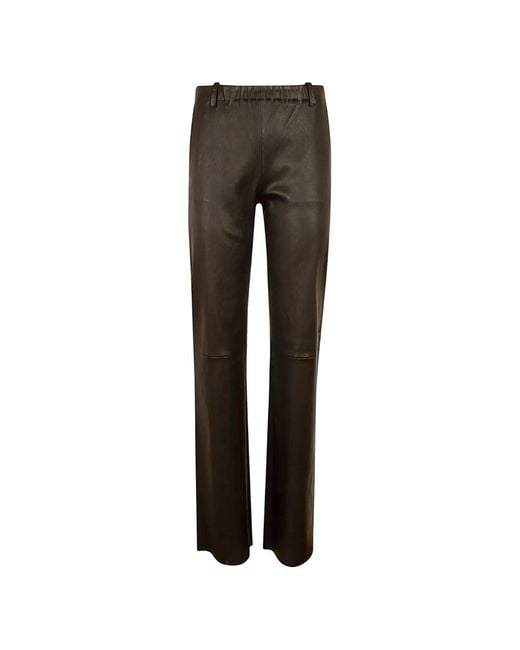 Stouls Gray Leather Trousers