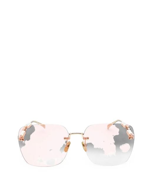 Gucci Natural Square-Frame Rimless Sunglasses