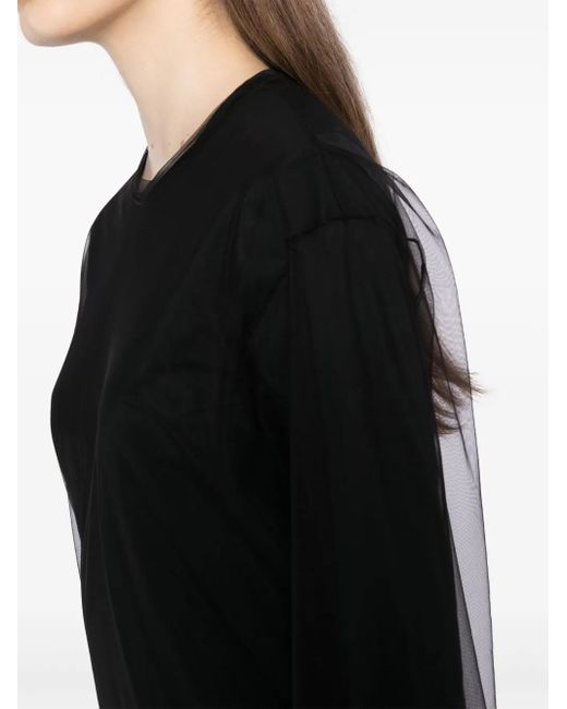JNBY Black Tulle Long Sleeves T-Shirt