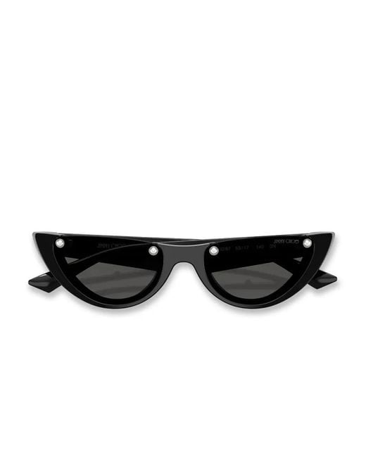 Jimmy Choo Black Stud Geometric-Frame Sunglasses