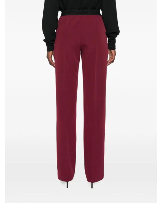 ERMANNO FIRENZE Red Logo-Waistband Trousers