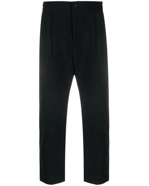 Attachment Black Pleat-Detail Straight-Leg Trousers for men