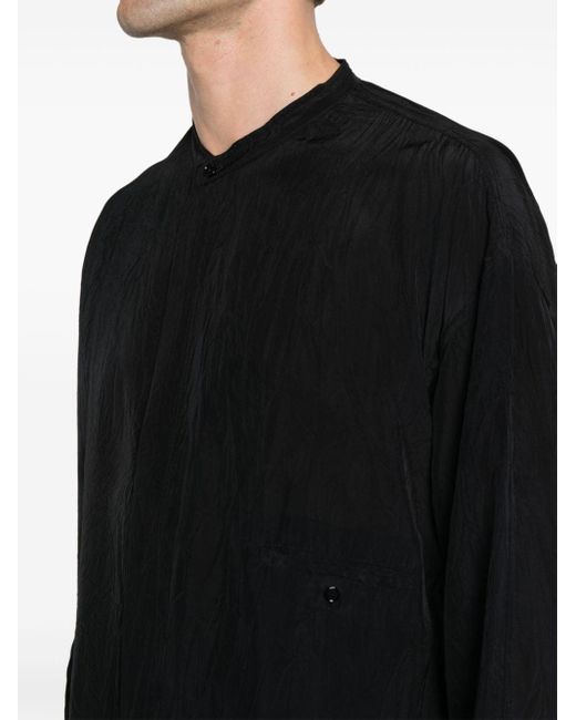 Lemaire Black Sheer Creased Shirt for men
