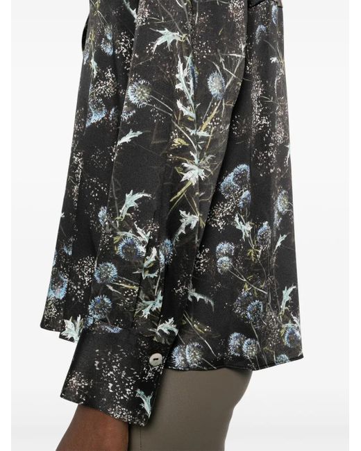 Vince Black Thistle Silk Blouse
