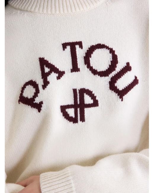 Patou ロゴインターシャ セーター White