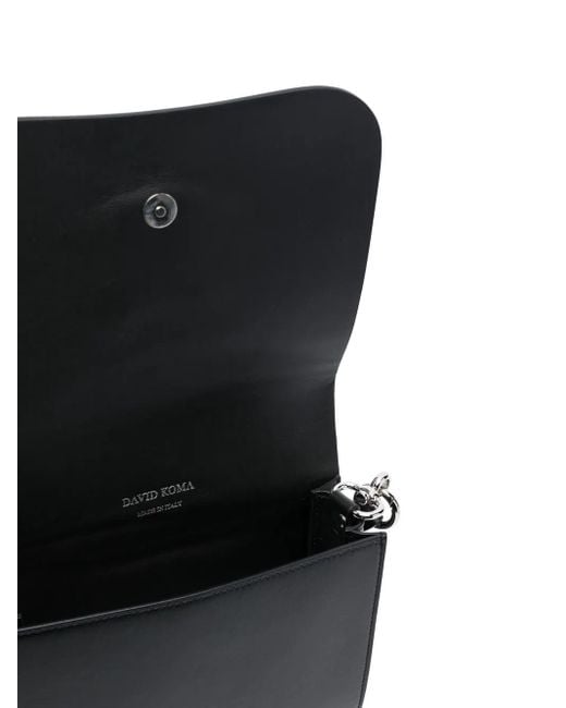 David Koma Black Logo Plaque Shoulder Bag