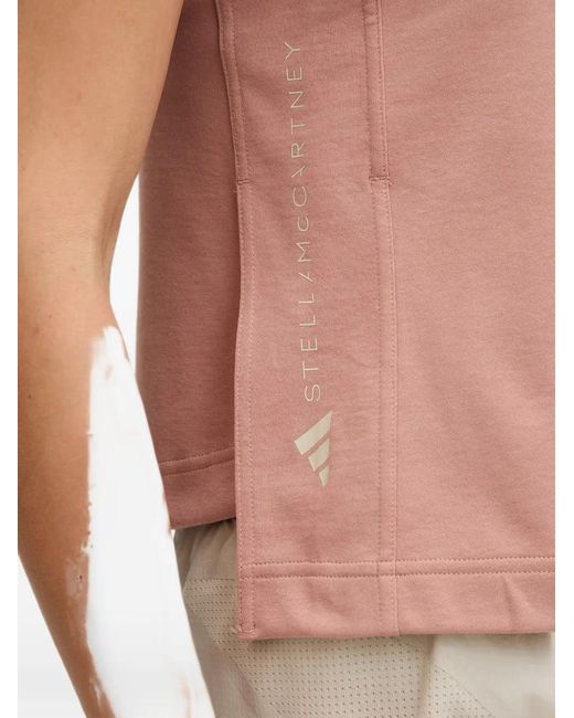 Adidas By Stella McCartney Pink Logo-Print Tank Top