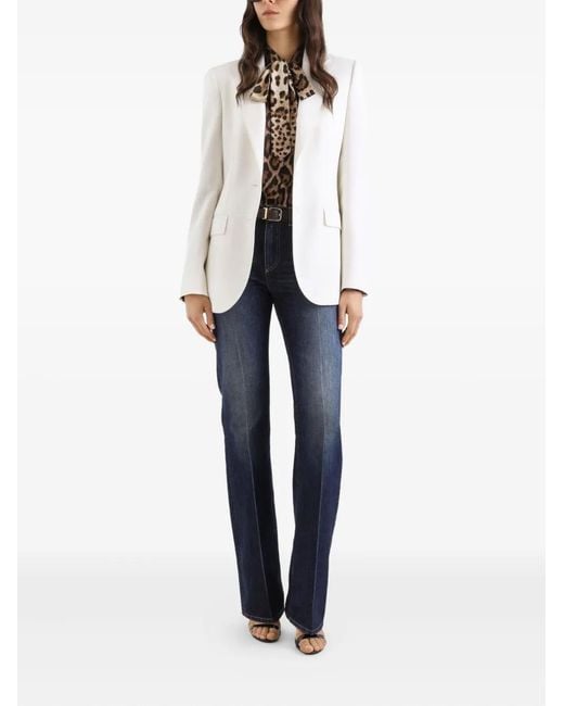 Dolce & Gabbana White Buttoned Jacket