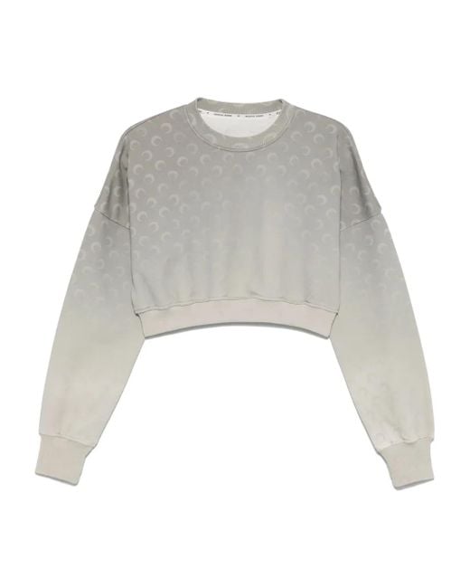 Sudadera Cocoon corta de vellón MARINE SERRE de color White