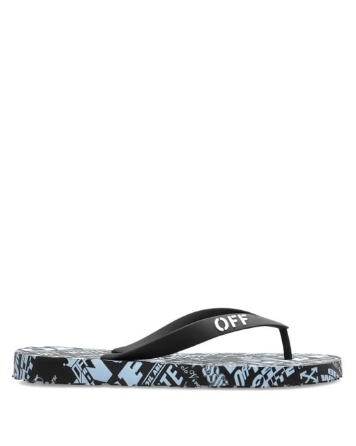 Off-White c/o Virgil Abloh White Logo-Print Flip-Flops