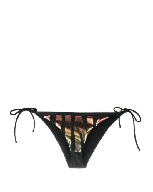 Moschino Black Logo-print Side-tie Bikini Bottom