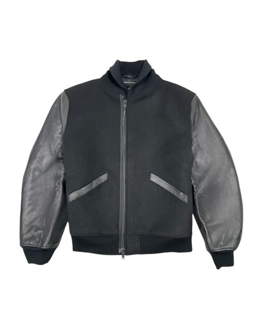 Y-3 Gray X Yohji Yamamoto Ribbed Bomber Jacket for men