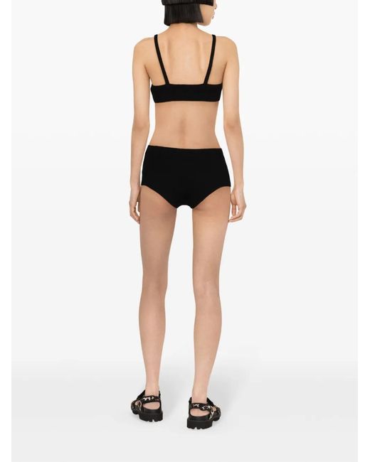 Alanui Black Finest Knitted Cullote Shorts