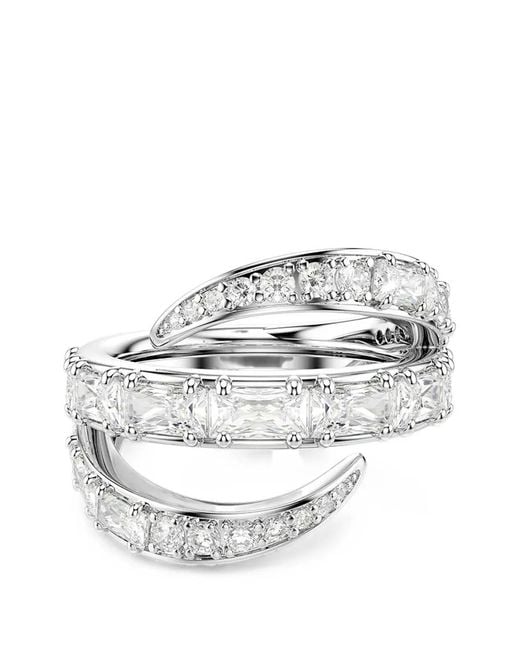 Swarovski White Crystal-Embellished Wrap Rings