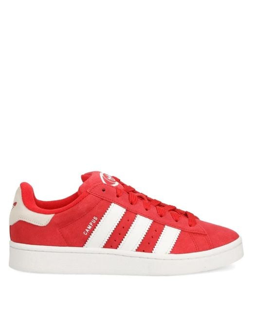 Adidas Red Campus 00S Stripes-Detail Sneakers