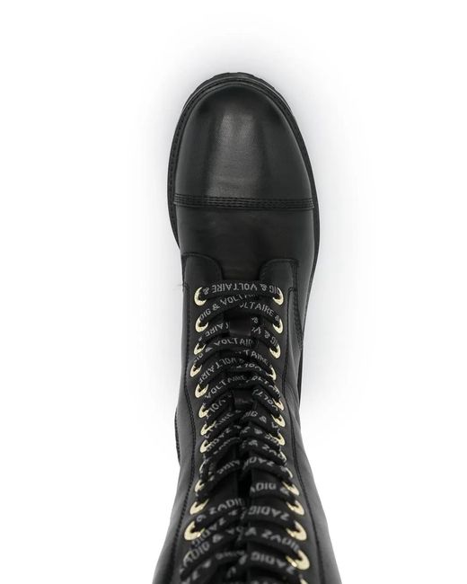 Zadig & Voltaire Black Leather Knee-High Boots